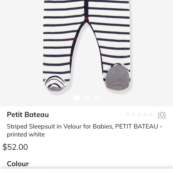 Petit Bateau striped sleepsuit in velour 12M. - Picture 2 of 4